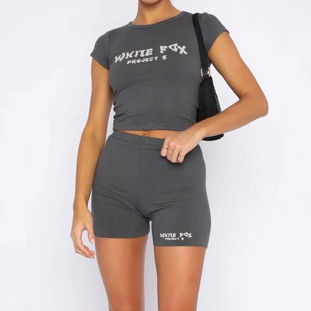 WHITE FOX | Project 5 Ribbed Grey Bike Shorts